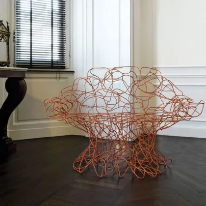 coral armchair